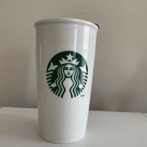 Ceramic Starbucks coffee cup mug with lid